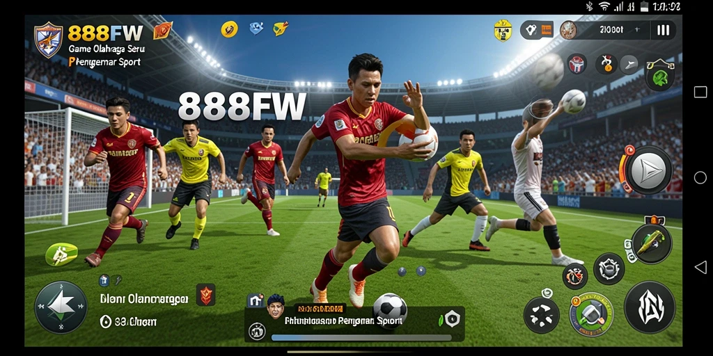 Gameplay aksi olahraga yang mendebarkan dan penuh tantangan.