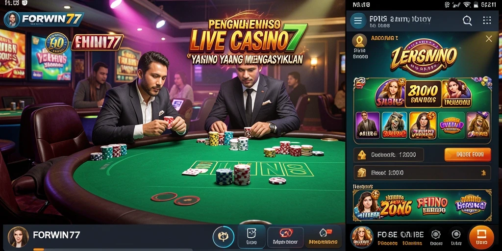 Screenshot gameplay FORWIN77 yang menghadirkan dealer langsung.