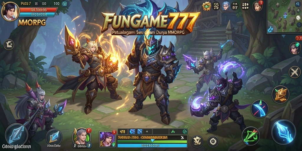 Tampilan gameplay mendebarkan di FUNGAME777 dengan aksi MMORPG yang seru.