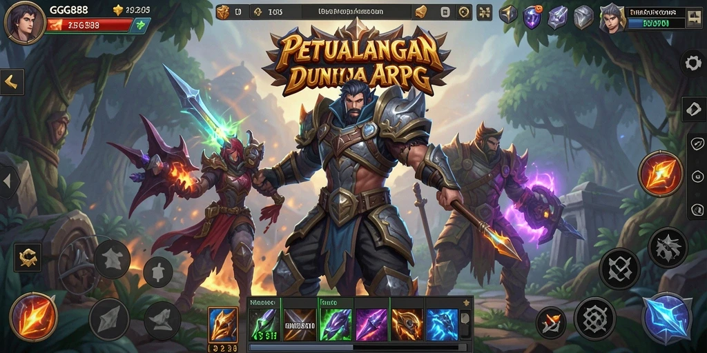 Tangkapan layar GGG888 menampilkan aksi seru dalam pertempuran ARPG.