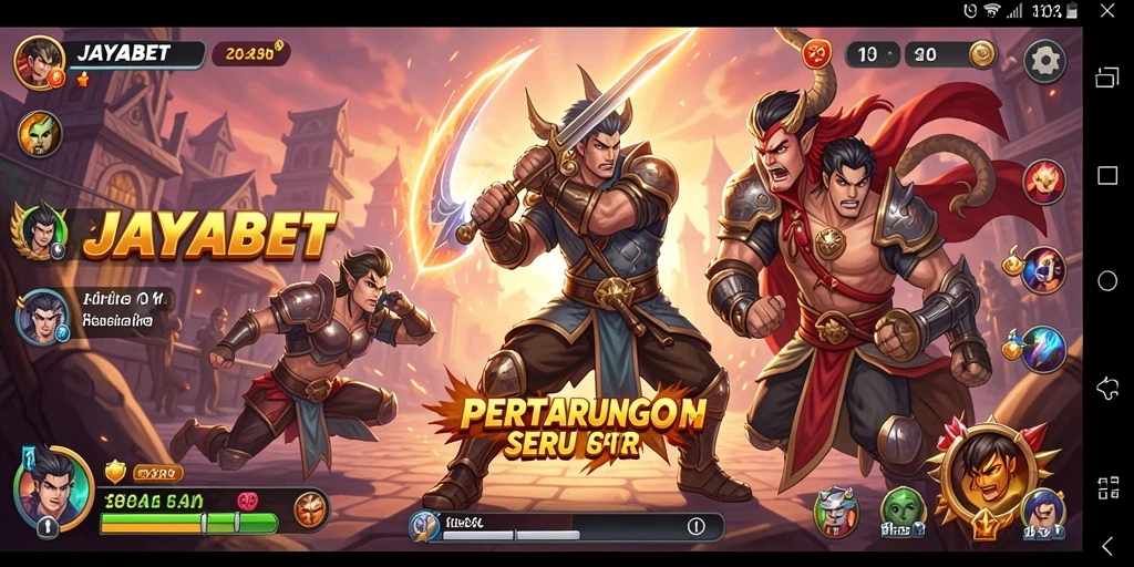 Tampilan seru dari gameplay pertarungan di JAYABET.