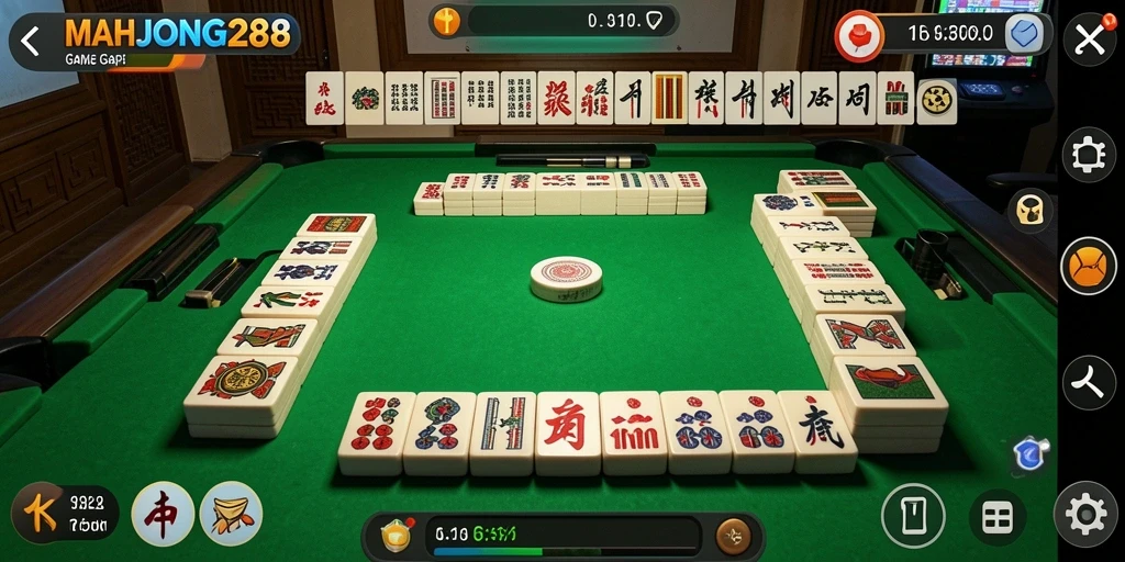 Screenshot MAHJONG288 menampilkan gameplay Gaple yang seru dan interaktif.