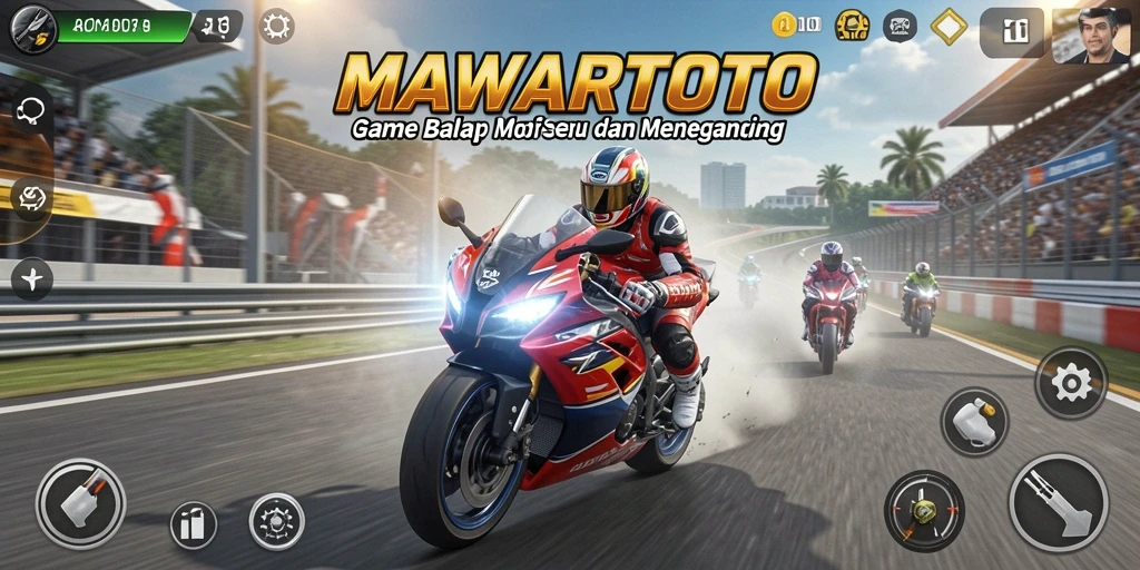Gameplay mendebarkan dari <strong>MAWARTOTO</strong> menampilkan balapan motor yang seru.