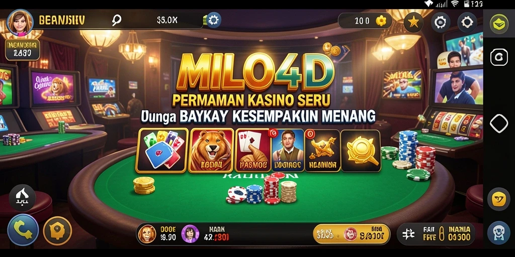 Tampilan gameplay menarik di aplikasi Kasino MILO4D.
