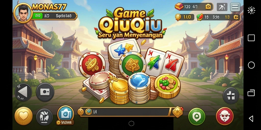 Gameplay QiuQiu seru di MONAS77 dengan teman-teman.