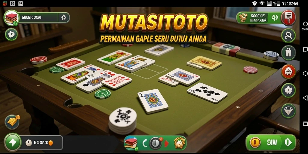 Screenshot MUTASITOTO menampilkan gameplay Gaple yang menyenangkan.